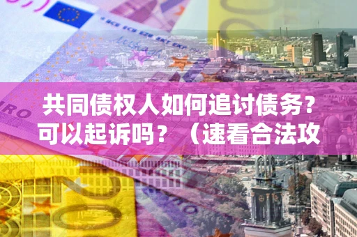 武汉共同债权人如何追讨债务？可以起诉吗？（速看合法攻略）